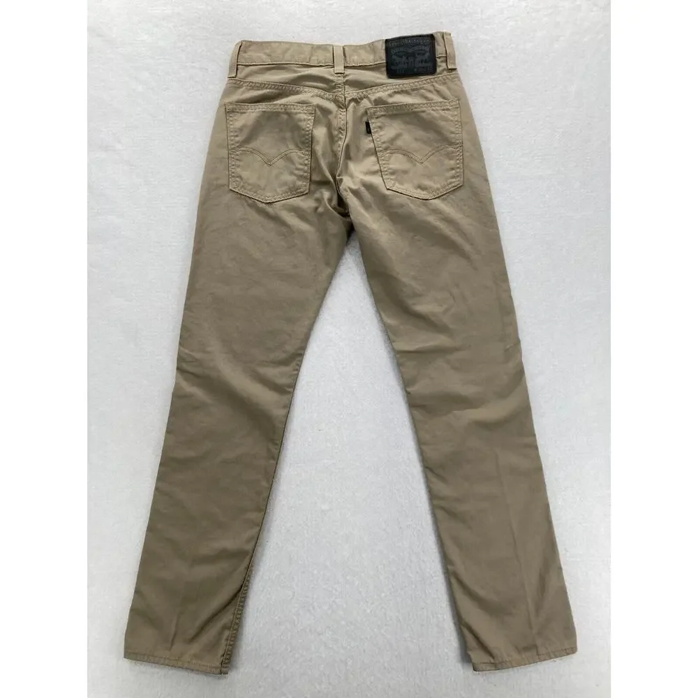 Levi's 511 Mens 29x32 Slim Fit Brown Denim Straight Leg Jeans Low Rise Black Tab - Picture 12 of 12